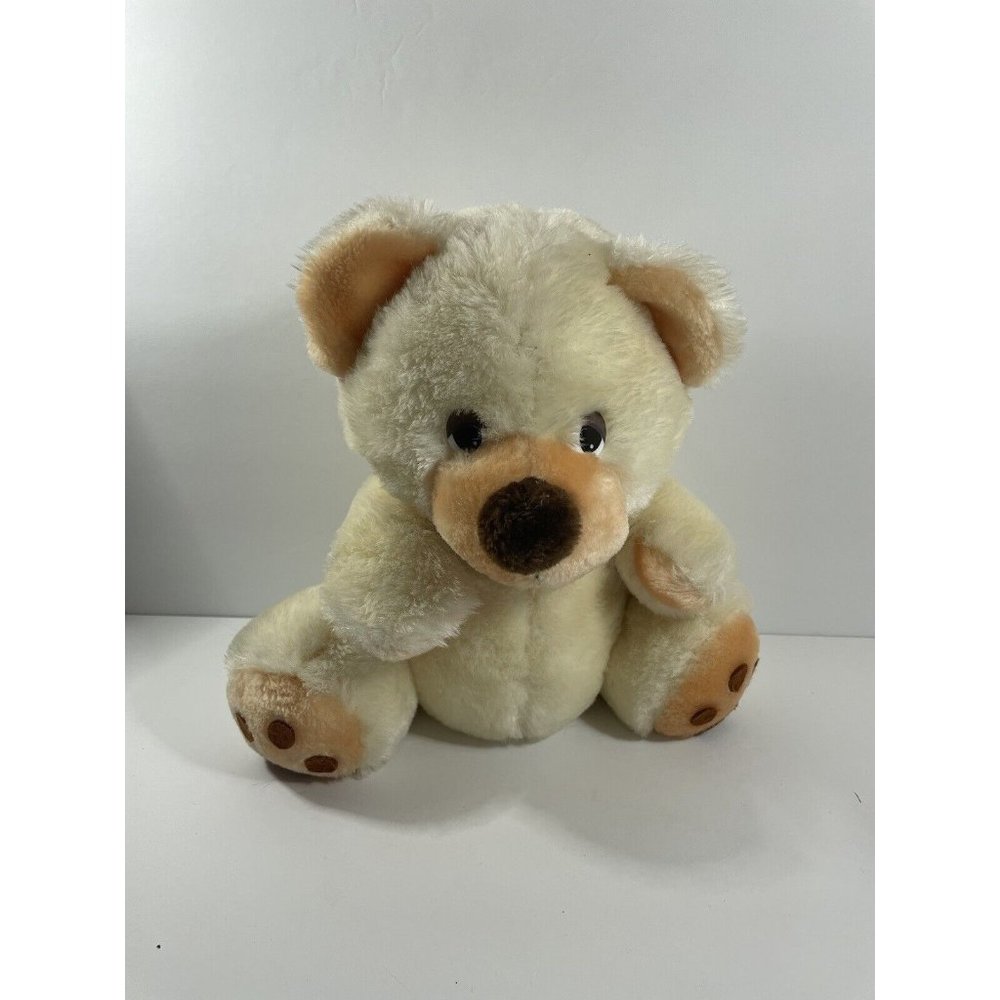 Vintage Love Land BROWN TEDDY BEAR plush stuffed animal toy 1984